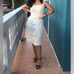 Tan Floral Dress